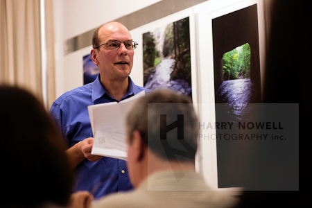 Jamieson Findlay reading at the Ottawa photo studio